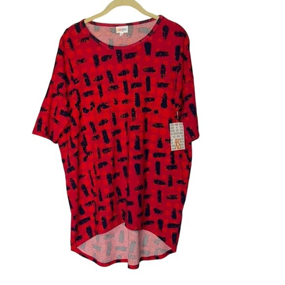 XS Tunic Hi Low Red Sun Japanese NWT LuLaRoe Irma Casual Top Disney Bound Mulan